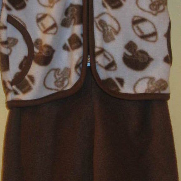 Hoodie Suit Two Piece Blue and Brown Boy or Girl Unisex 3 - 6 Months - Picture 4 of 4